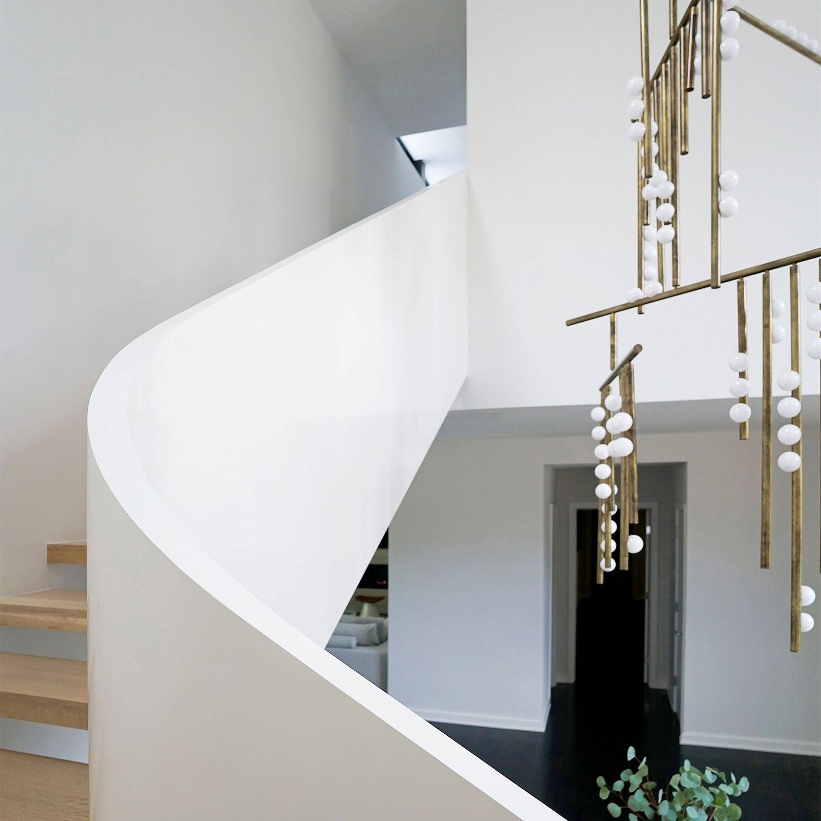 Brass Glass Drop Chandelier