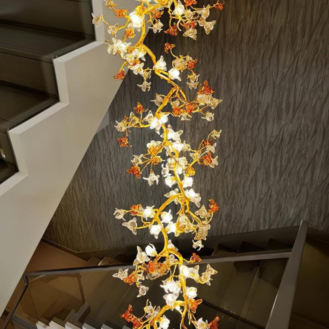 Brass Maple Branch Chandelier
