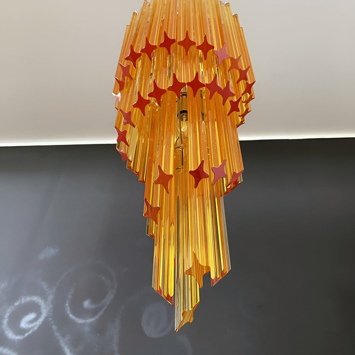 Spiral Prism Glass Chandelier