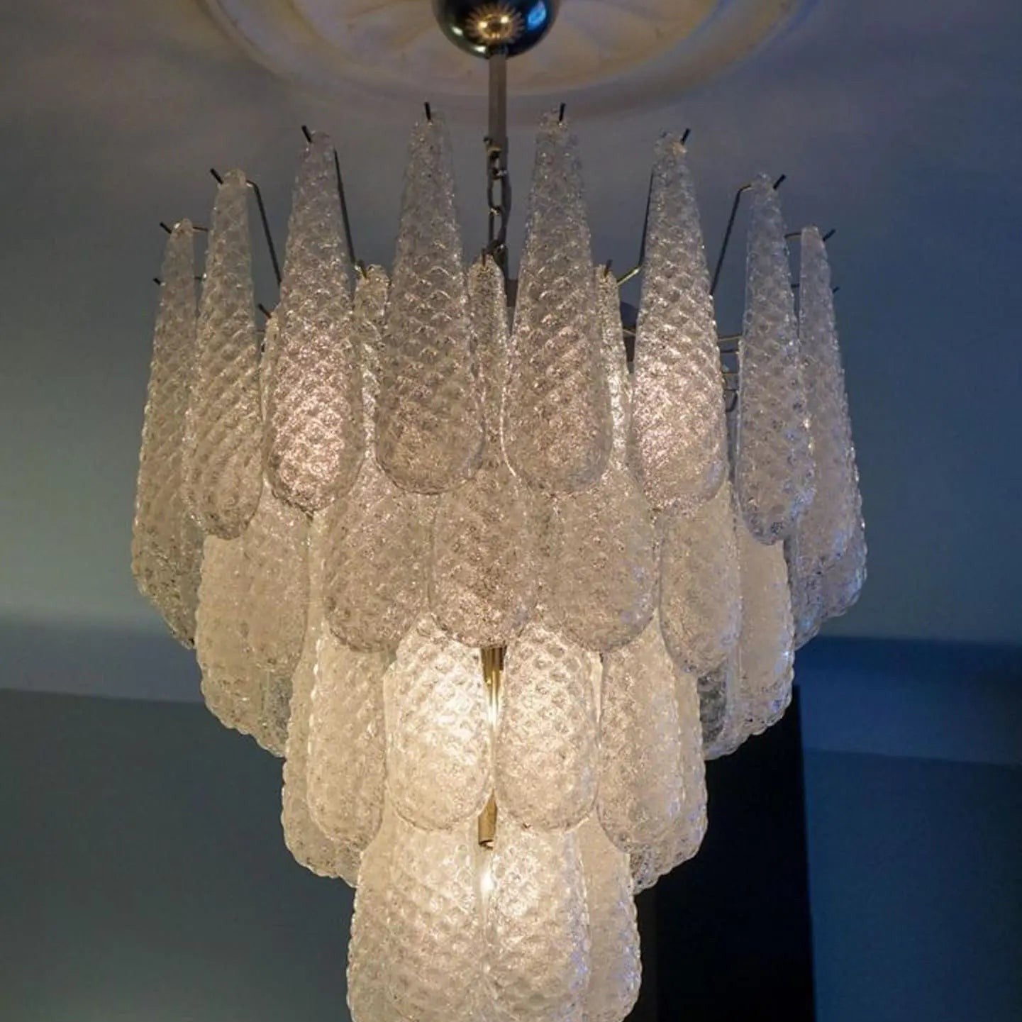 Murano Chandelier – Drop – 52 glasses – Transparent