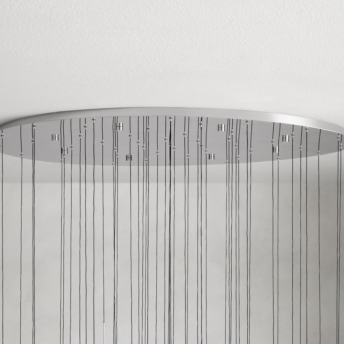 Round Seeded Glass Chandelier