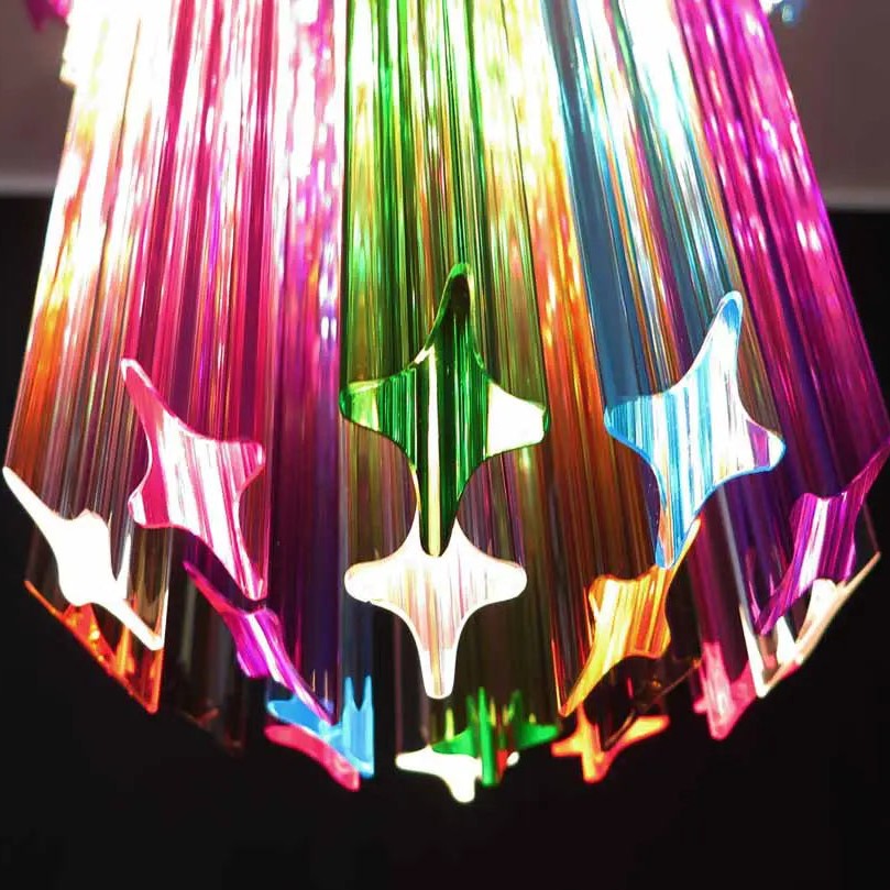 Murano Chandelier – Quadriedri – 46 prisms – Multi