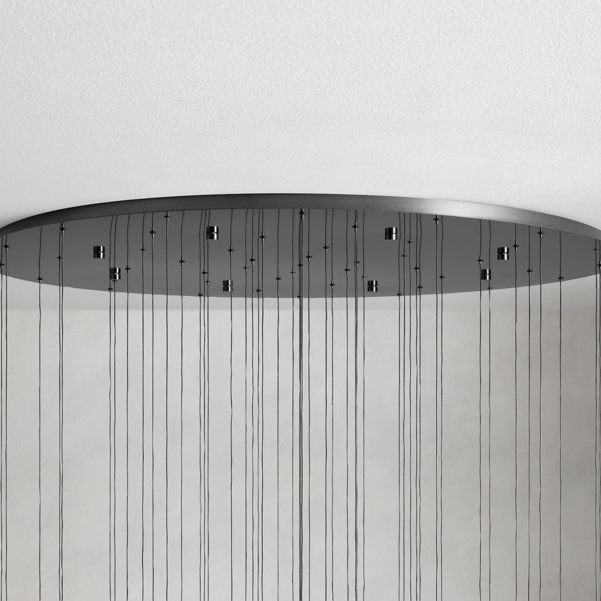 Round Seeded Glass Chandelier