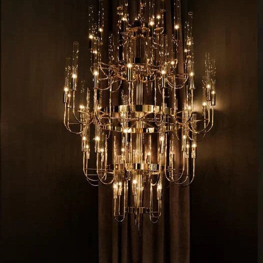 Luxury 5-Tier Crystal Rods Luxury Gala Chandelier