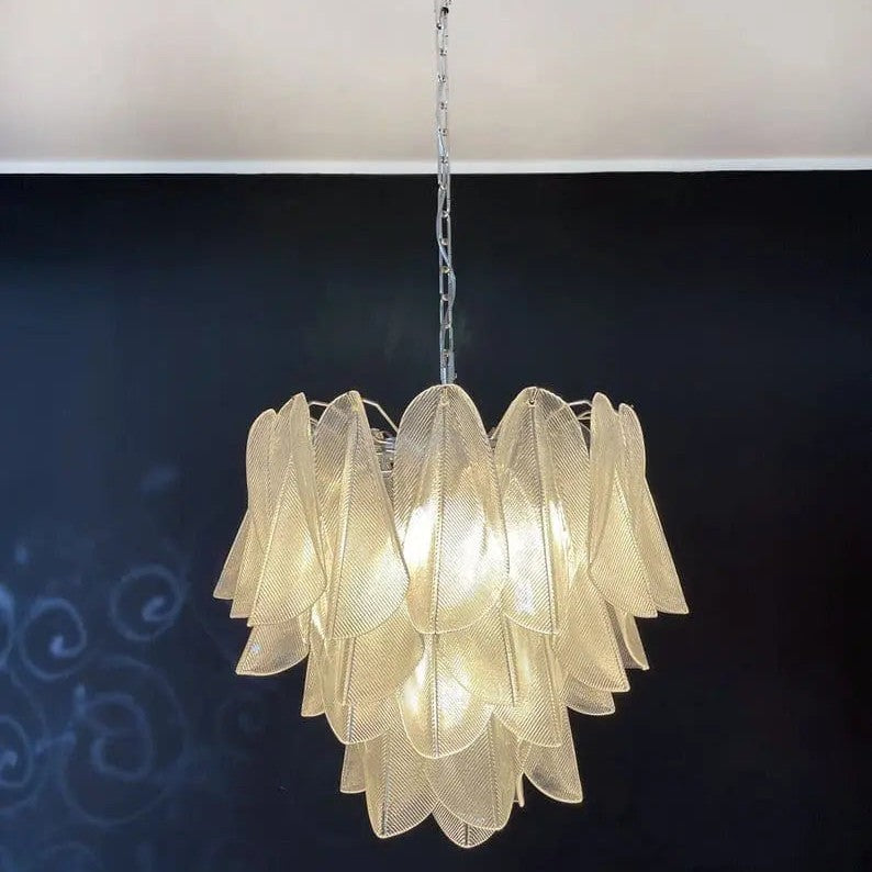 Murano Chandelier – Rondini – 41 glass leaves – Transparent