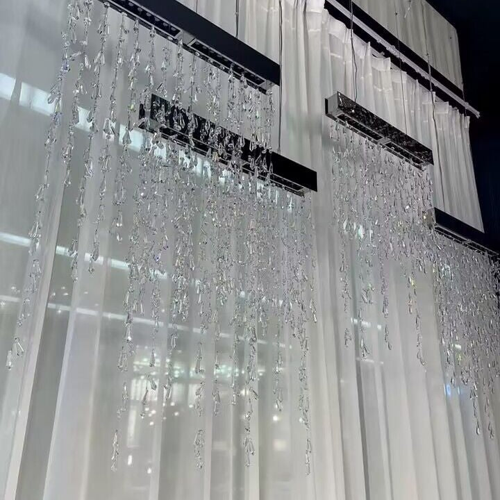 Modern Waterfall Tassel Crystal Chandelier for Dining & Kitchen