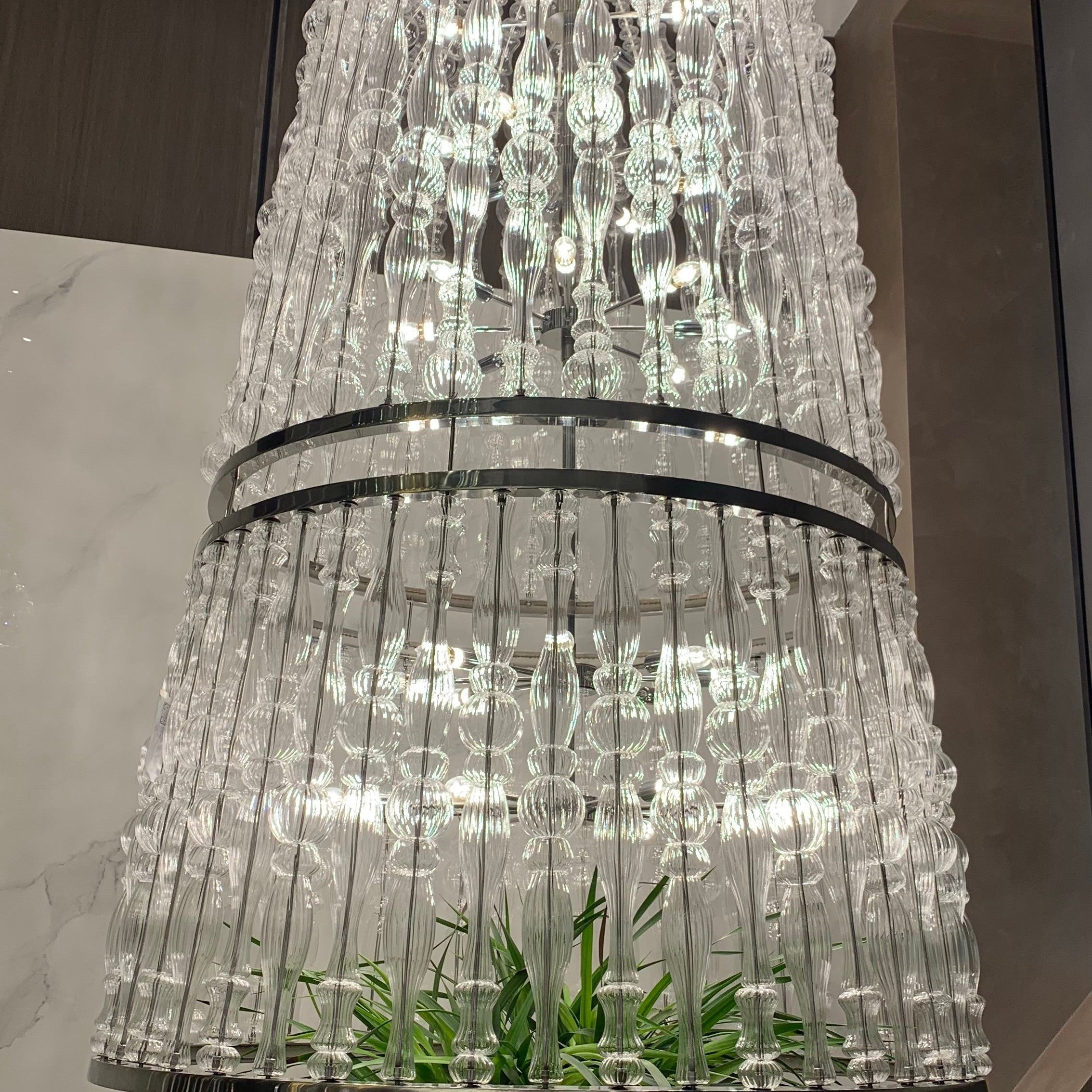 Creative Handmade Glass Cage Chandelier for Living Room/Dining Room/Staircase/Entryway/Foyer
