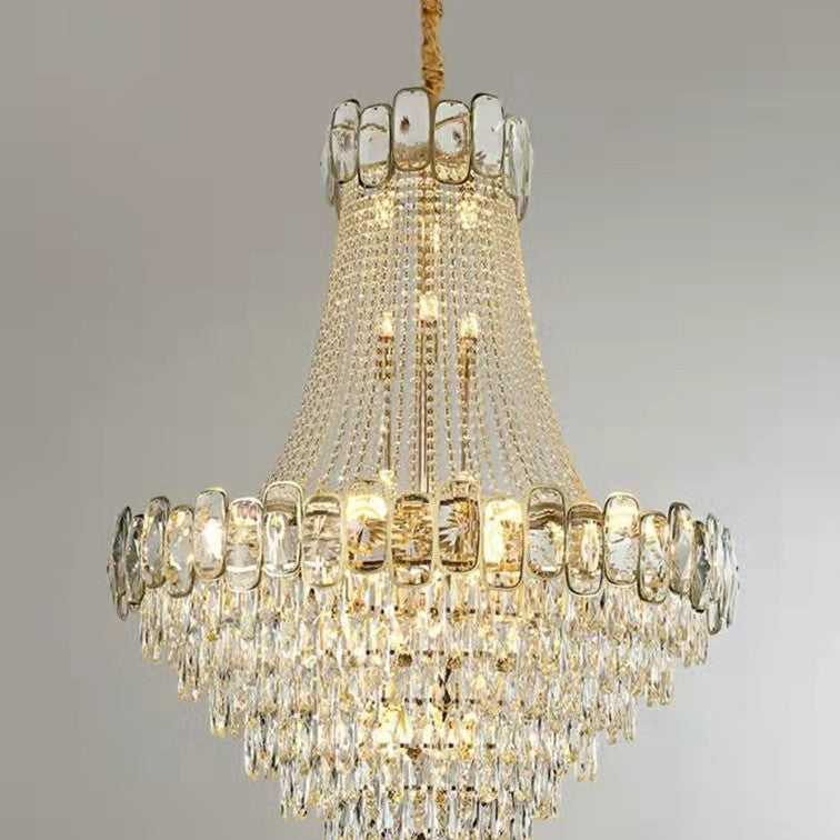 Foyer Staircase Chandelier Luxury K9 Crystal Ceiling Light