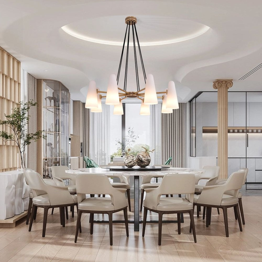 White Porcelain Round Chandelier 8-Lights