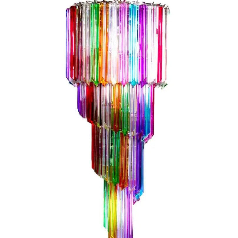 Murano chandelier – Spiral – 86 prisms – Multi