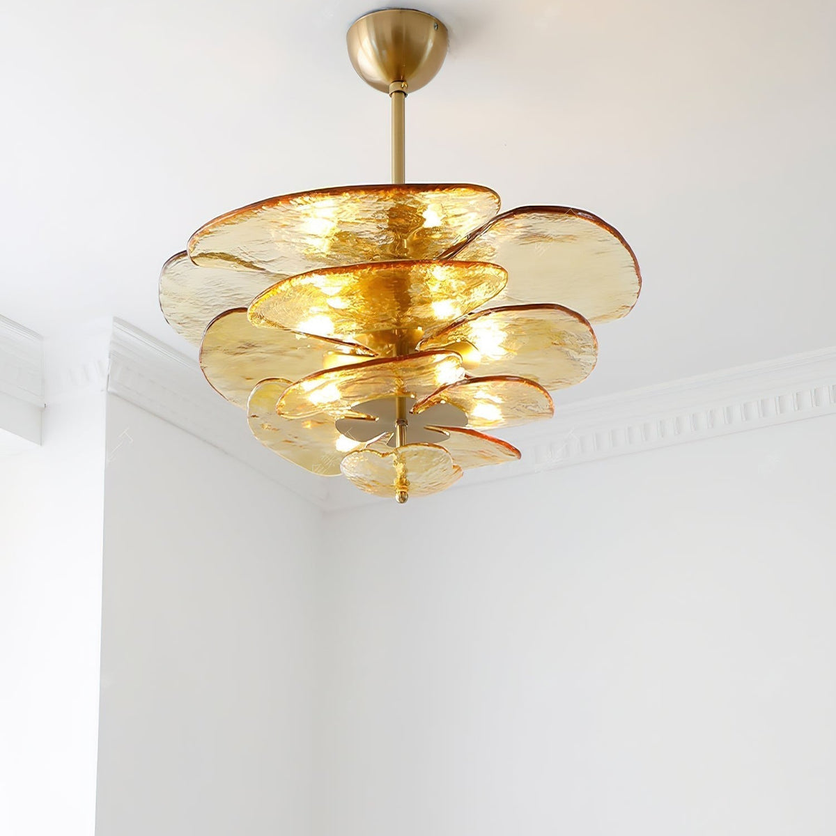 Petals Gold Murano Chandelier