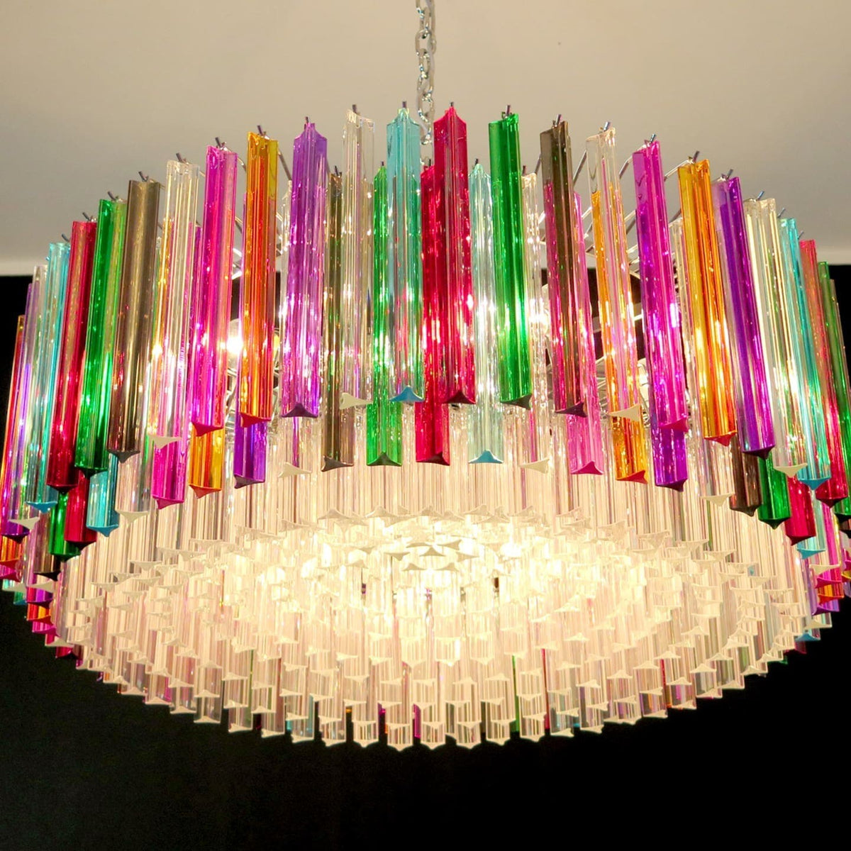 Murano Chandelier – Triedri Round – 391 prisms – Multi
