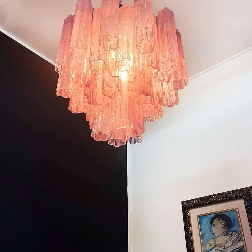 Murano Chandelier – 36 tubes – Alabaster Pink
