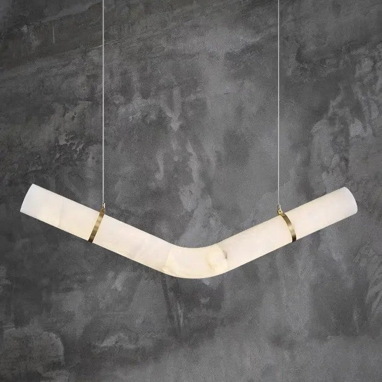Alabaster Kitchen Round Tube Pendant Lighting