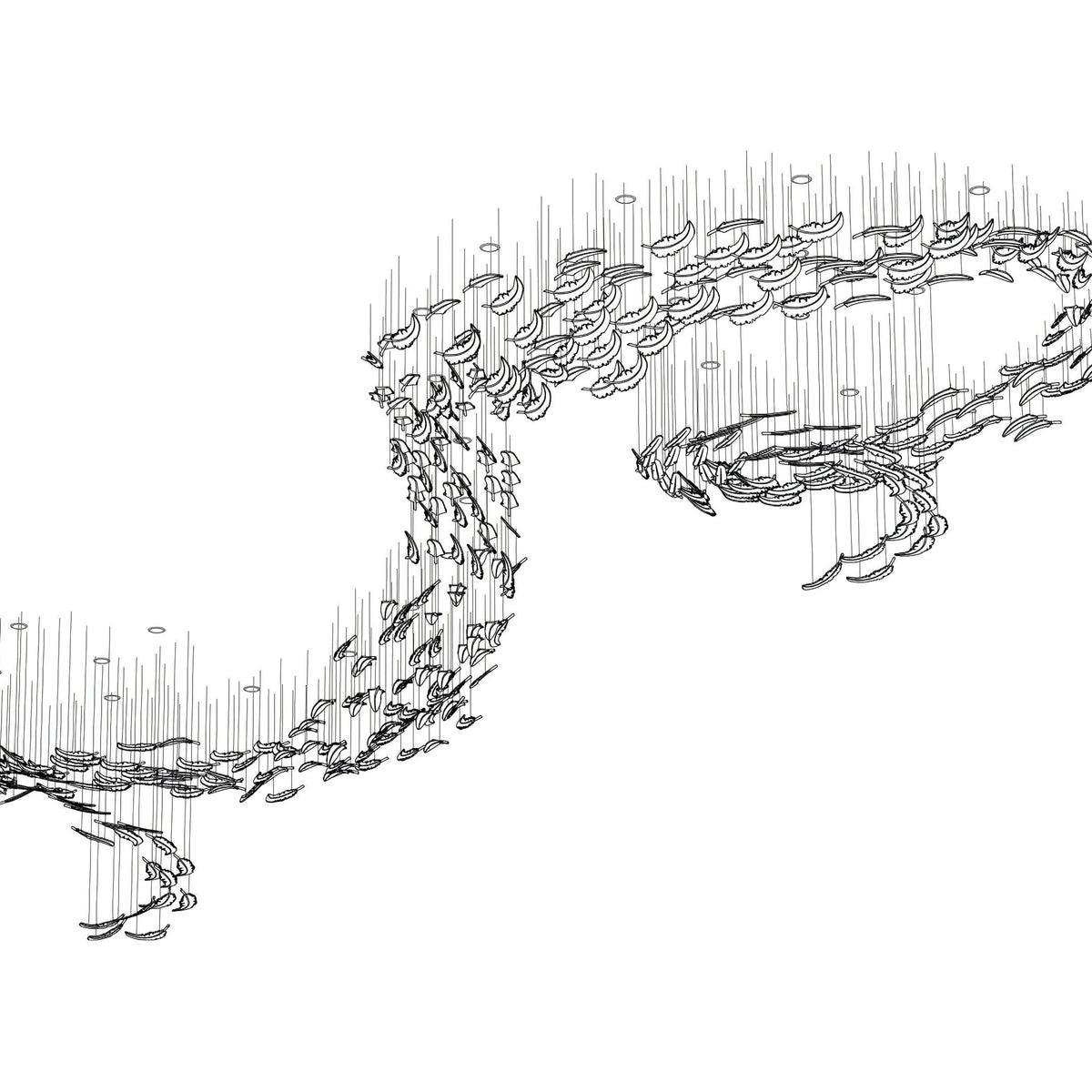 Glass Feathers Chandelier