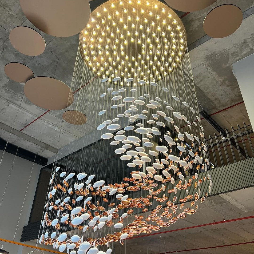 Modern Artistic Unique Golden Dragon Egg Pendant Ceiling Light Fixture for Staircase/ Sales Center/ Hotel