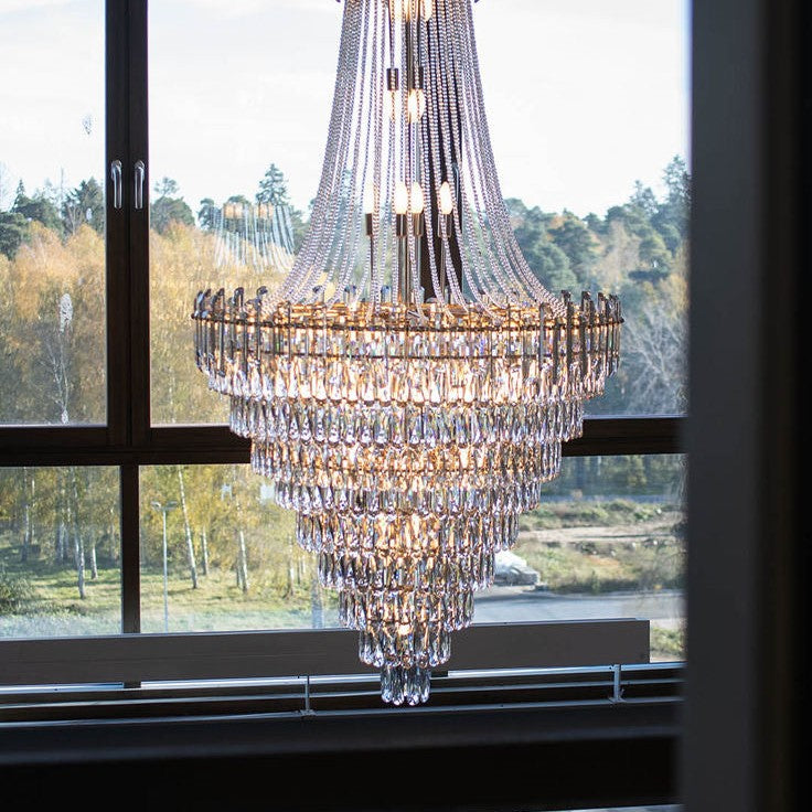 Luxury Modern Multi-tiered Crystal Chandelier for Staircase/Foyer