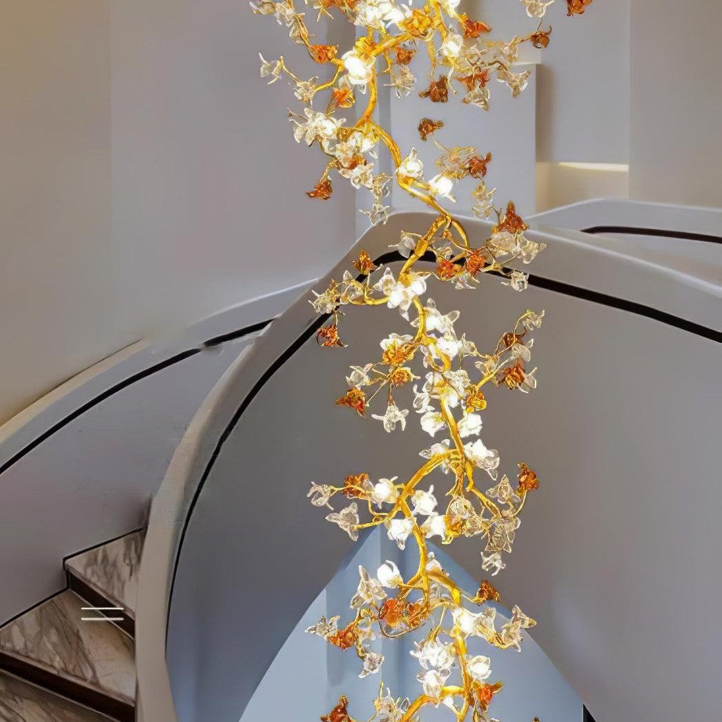 Brass Maple Branch Chandelier