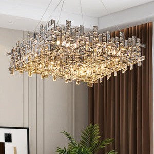 New Italian Style Light Luxury Villa Duplex Designer Luxury Crystal Chandelier for Dining/Living Room/Bedroom