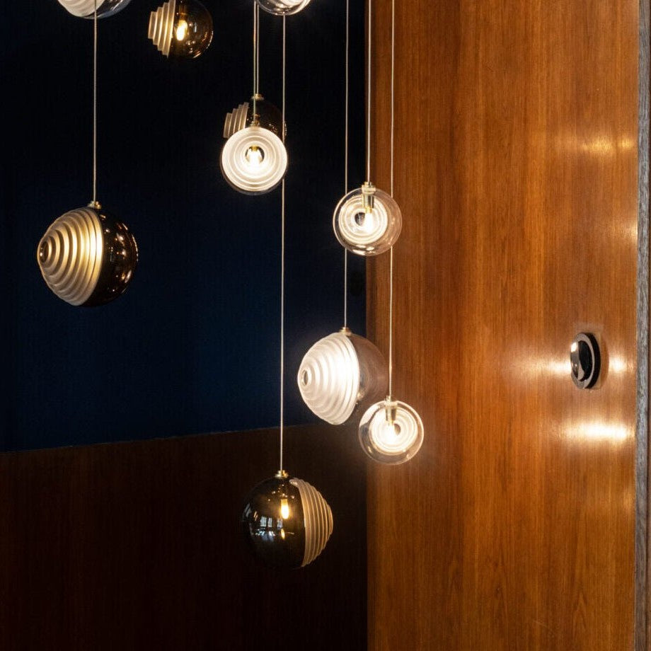 Cosmic Sphere Cascade Glass Chandelier