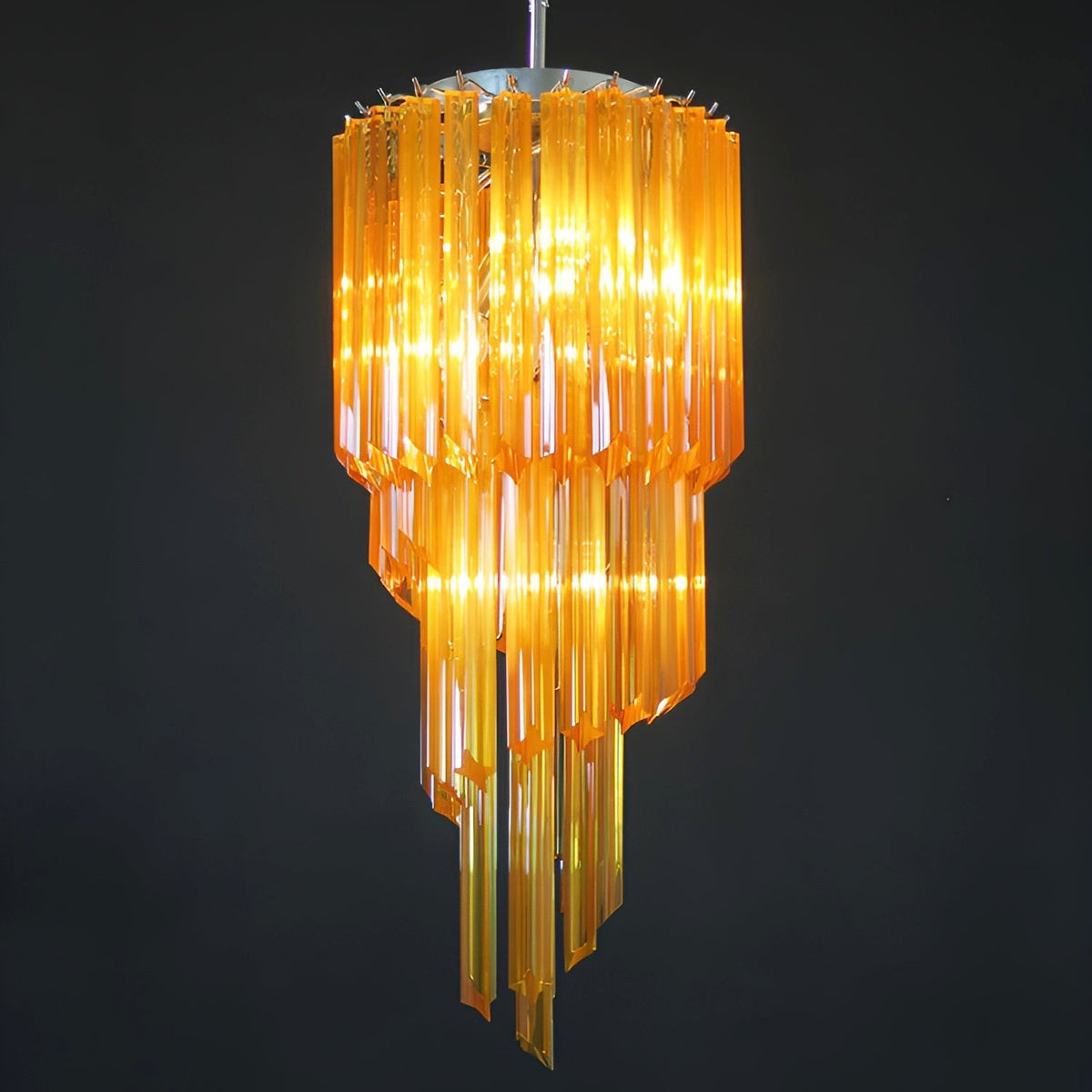 Spiral Prism Glass Chandelier