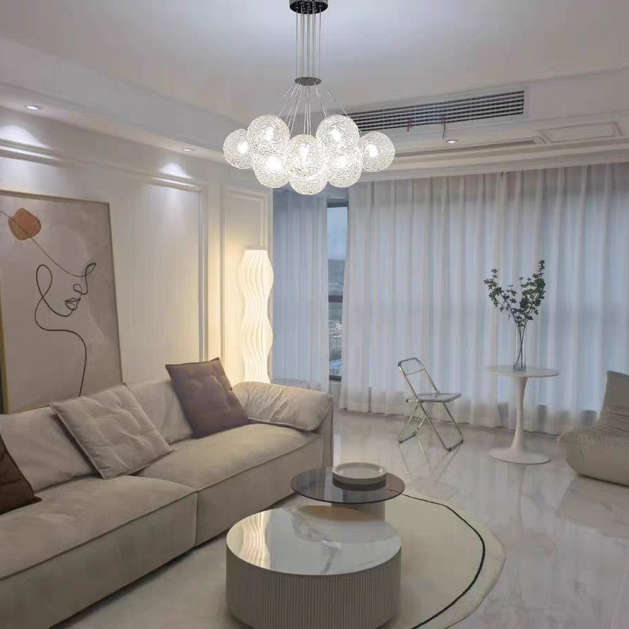 Affordable Nordic Art Water Pattern Glass Bubble Pendant Chandelier for Living/Dining Room/Bedroom