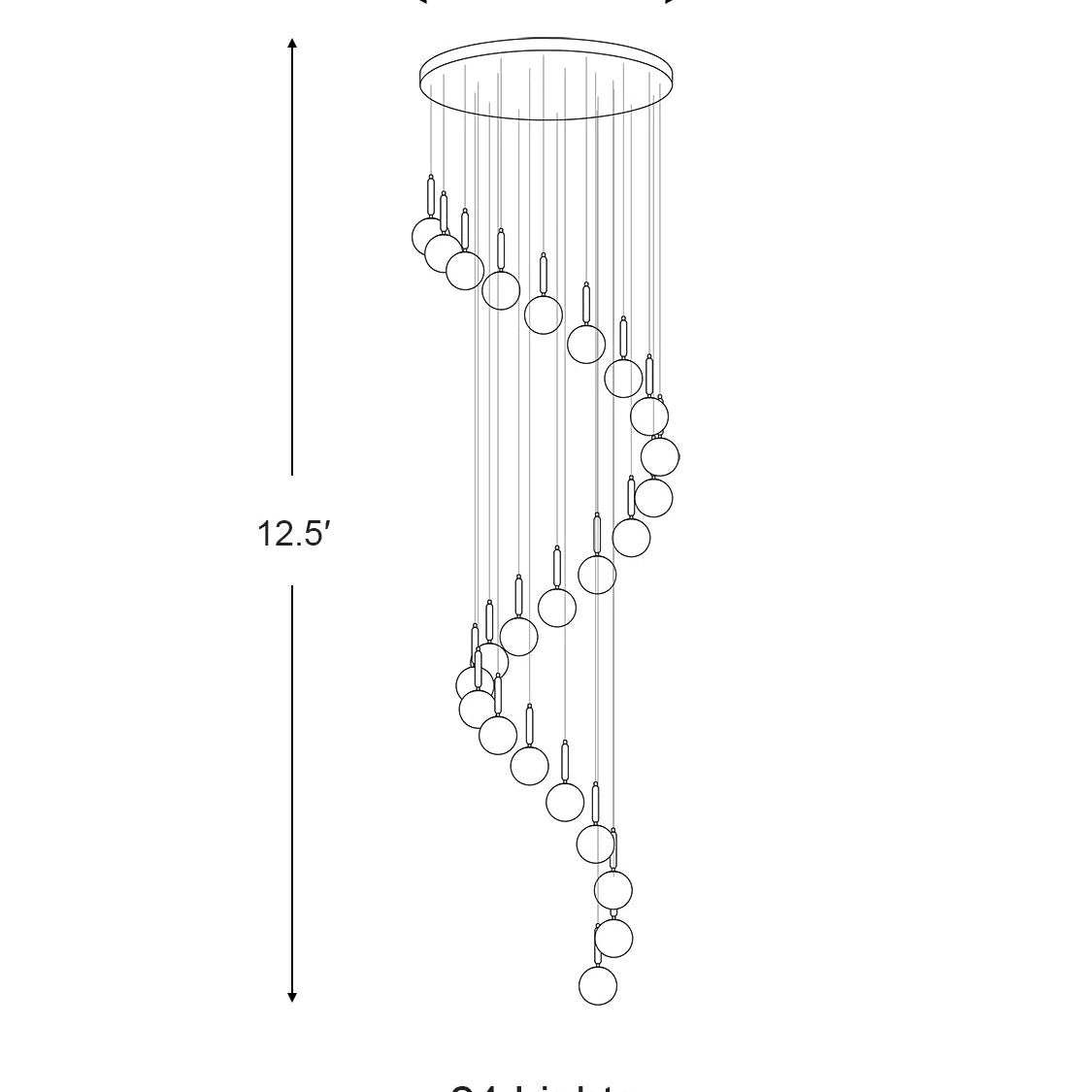 Extra Large Nordic Minimalist Long Pendant Light for Spiral Staircase/High-ceiling Room
