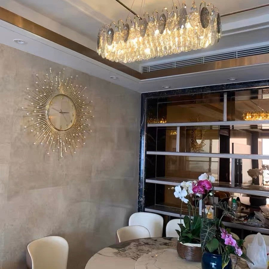 Luxurious K9 Crystal Chandelier in Brass/Silver Finish | Modern Ceiling Light Fixtures