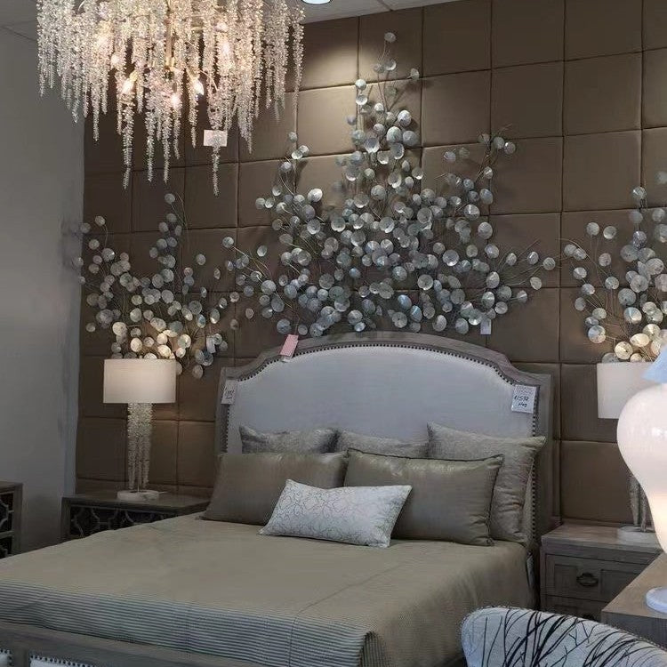 Light Luxury Elegant Sliver Flower Branch Chandelier For Living/Dinning/Bedroom Room/Hallway