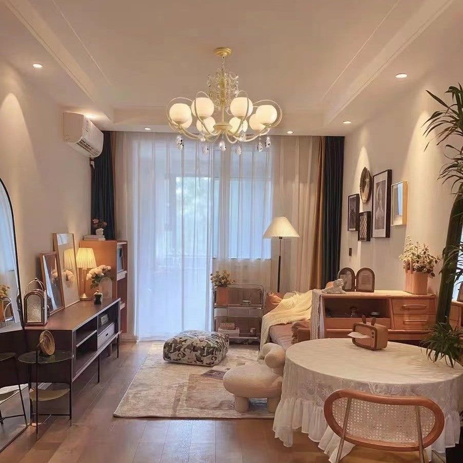 French Modern Minimalist Cream Style Dome Chandelier for Living Room/Bedroom