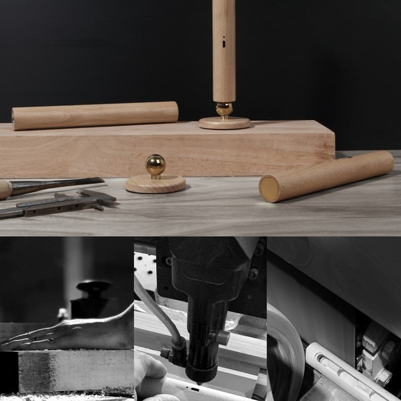 Deniselamp® Minimalistic Wooden Wall Lamp in Nordic Style