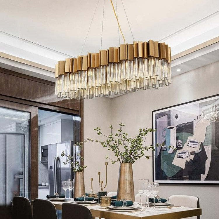 Denise Bobon Kubica Oval Crystal Chandelier