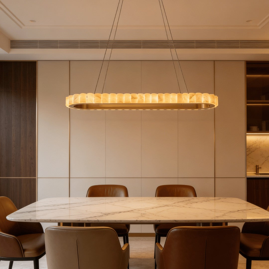 Modern Luxury Alabaster Chandelier for Dining Room/Kitchen Island/Bar