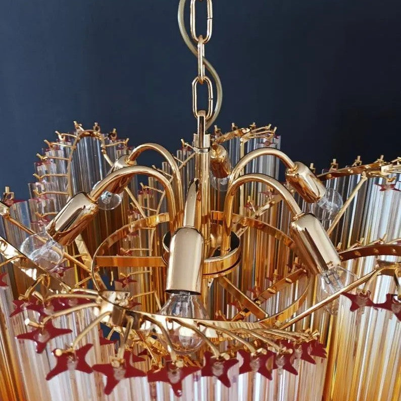 Murano Chandelier – Viennetta – 114 prisms – Amber