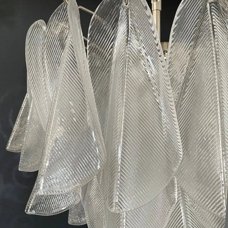 Murano Chandelier – Rondini – 41 glass leaves – Transparent