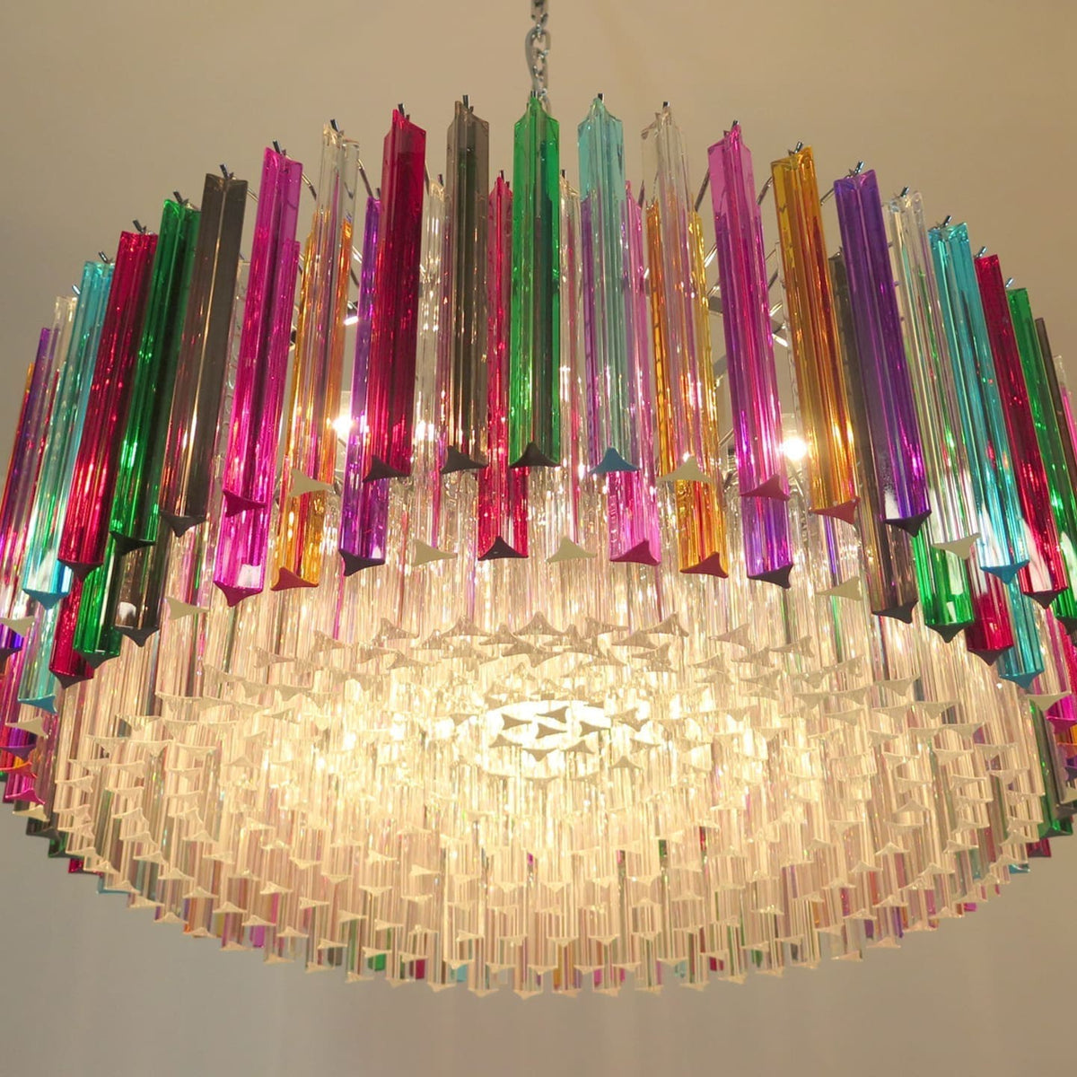 Murano Chandelier – Triedri Round – 391 prisms – Multi