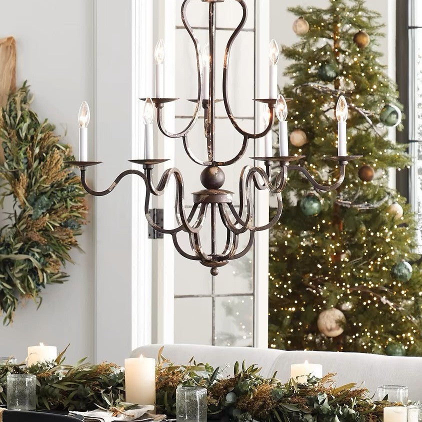 Gothic Bonita Grand 12 Light Chandelier 42'' - Silver
