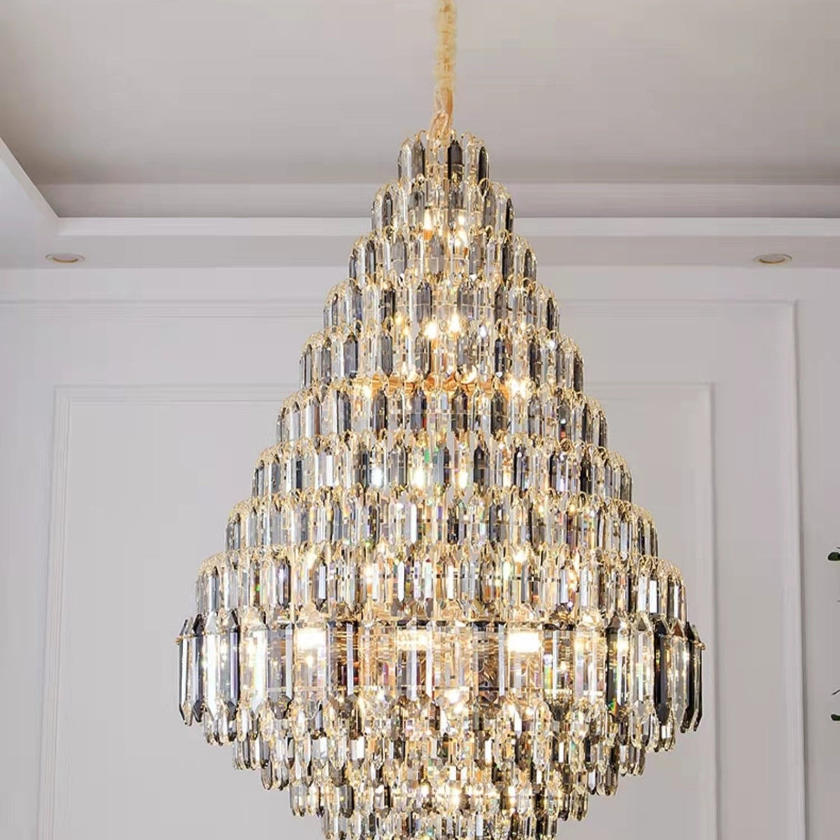 Staircase/Foyer Chandelier With High Clarity Crystals Luxury Ceiling Light