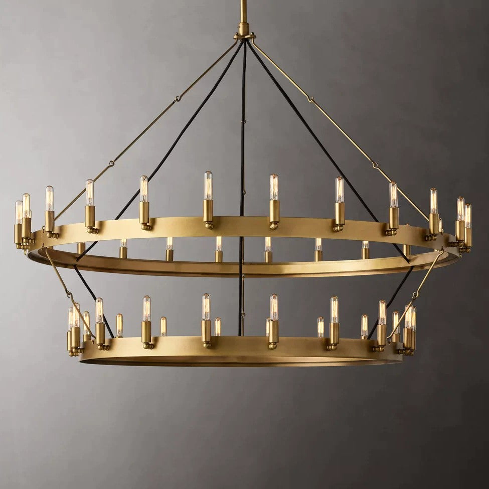 Camilo Vintage Candelabra 2-Tier Round Chandelier