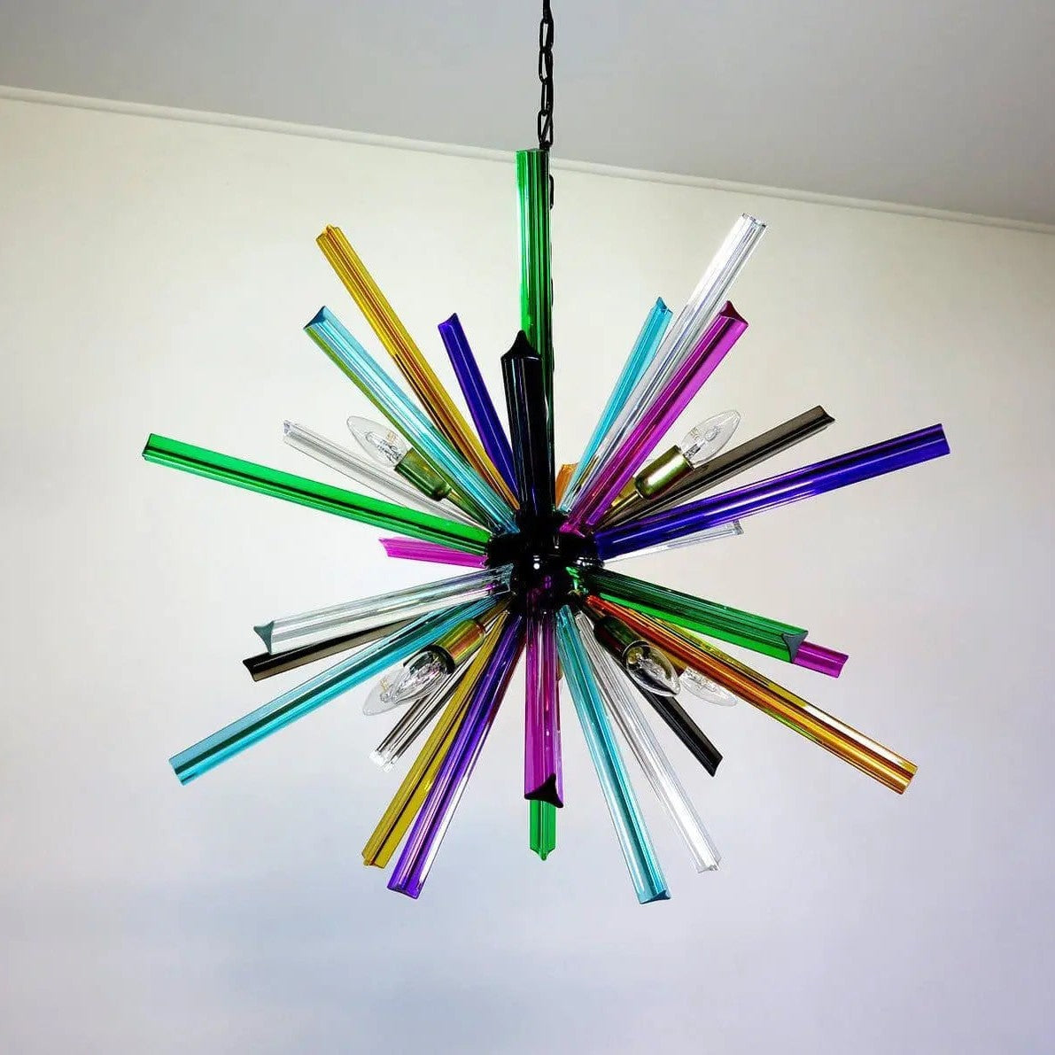 Murano Chandelier – Sputnik – 30 prisms – Multi