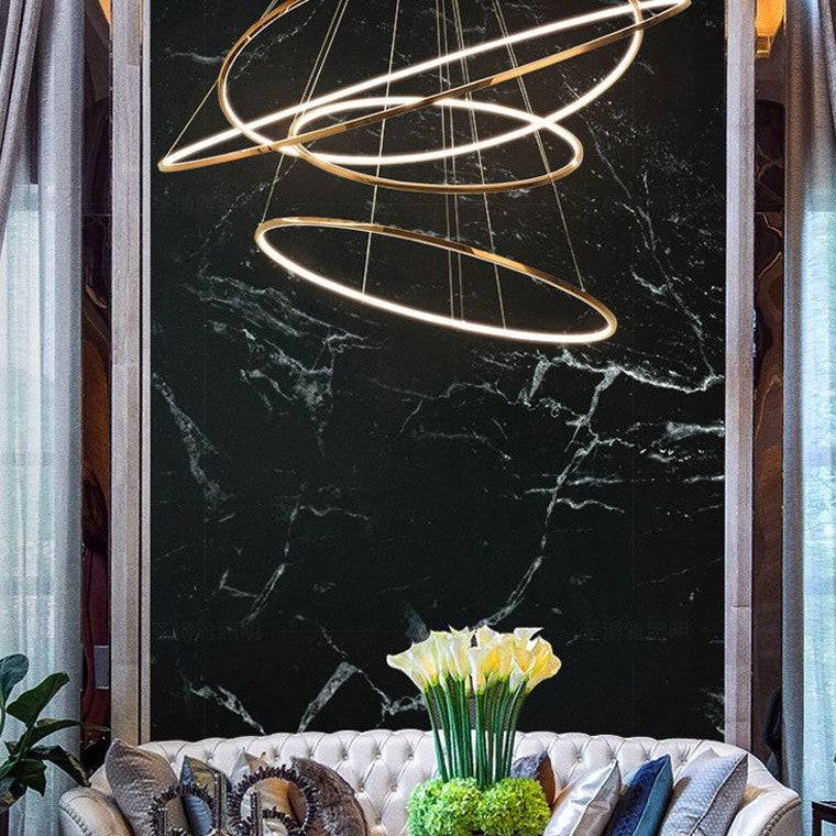 WOMO Large Tiered Ring LED Foyer Chandelier-WM2160