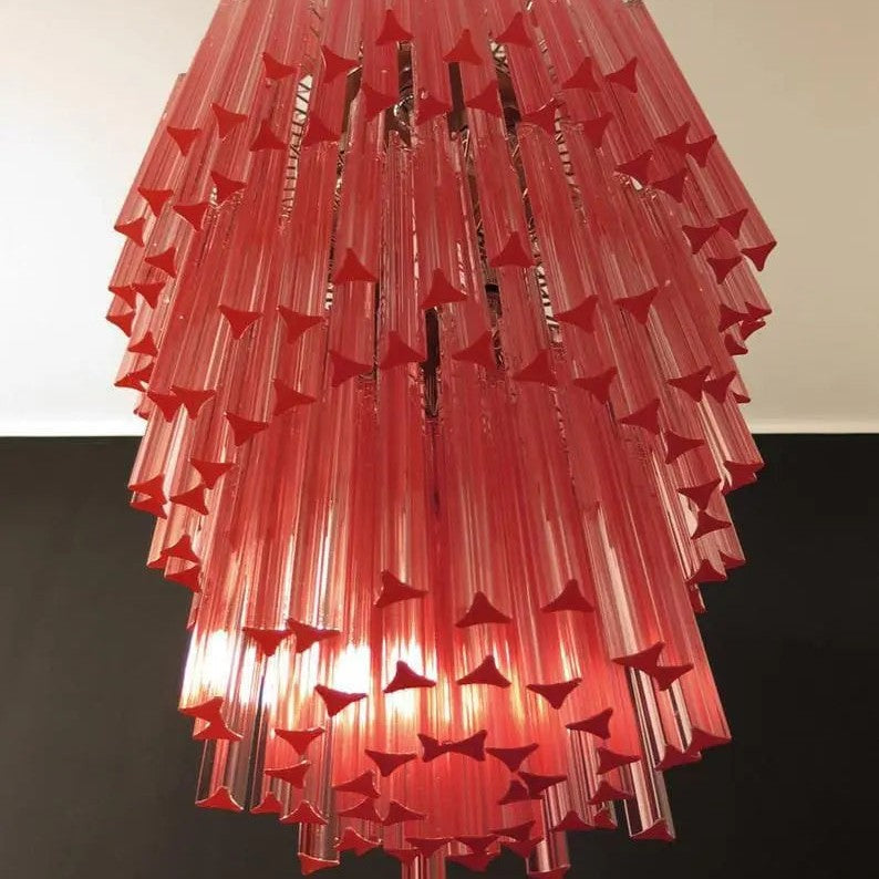 Murano Chandelier – Triedri – Pink – 242 prisms