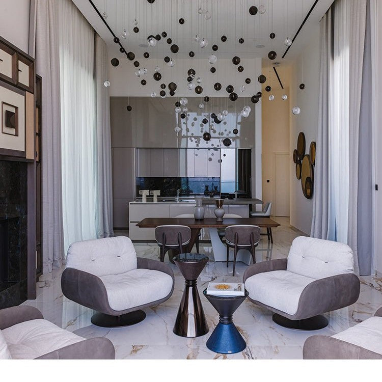 Cosmic Sphere Cascade Glass Chandelier