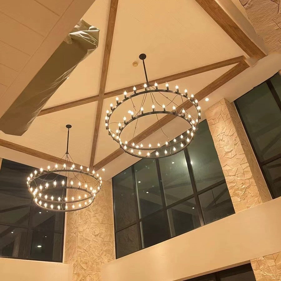 Camilo Vintage Candelabra 2-Tier Round Chandelier