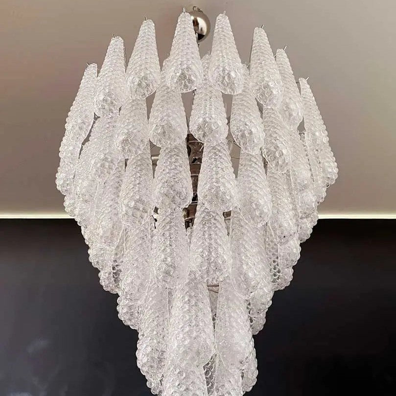 Murano Chandelier – Drop – 85 glasses – Transparent