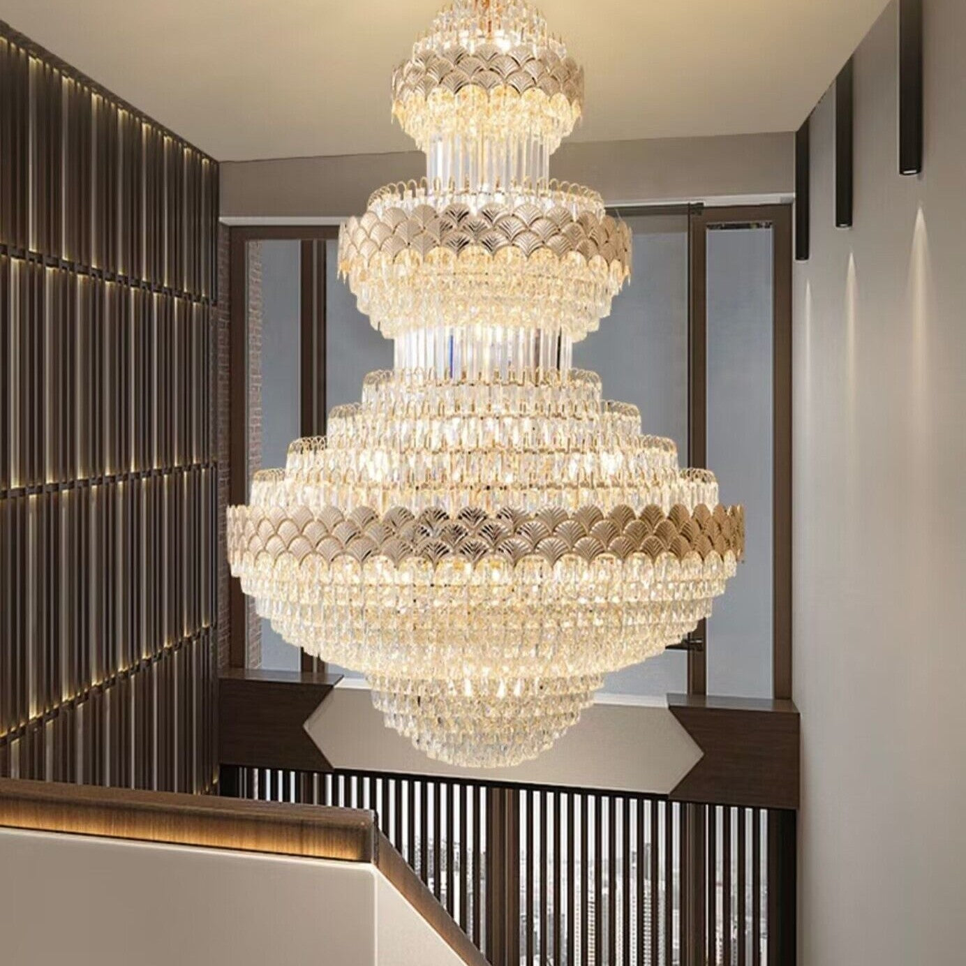 Extra Large Multi-layers Gold Luxury Crystal Chandelier Modern Empire Decrative Crystal Light