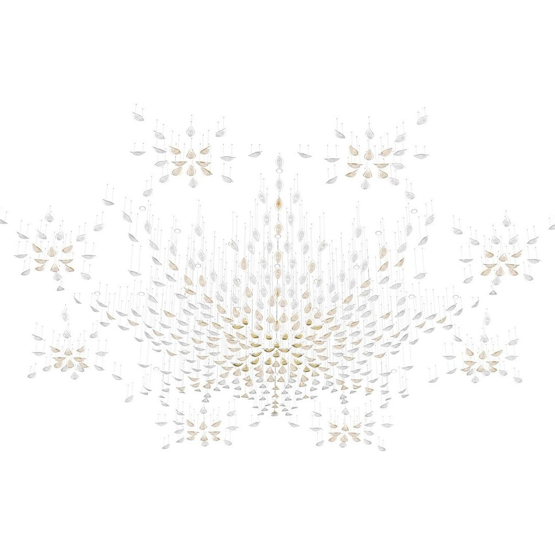 Floating Leaves Meteor Shower Crystal Spiral Chandelier
