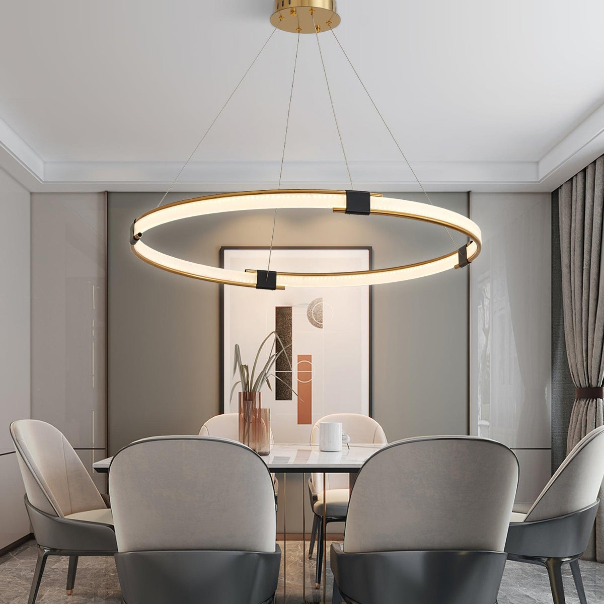 Gold Round Ring Chandelier