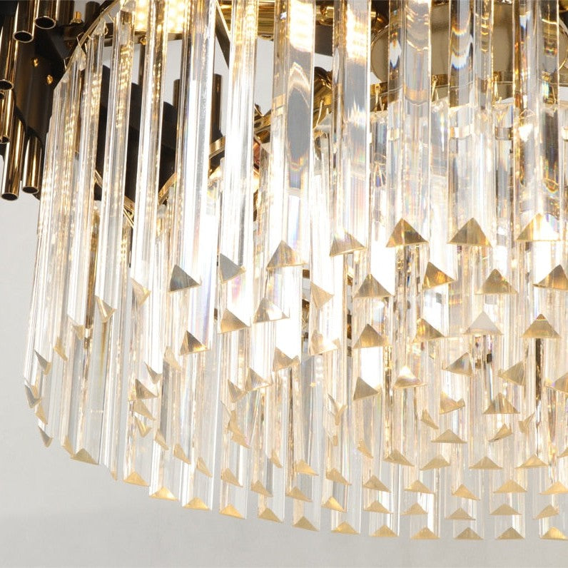 Deniselamp® Glacia Grand Black Modern Crystal Flush Mount Chandelier