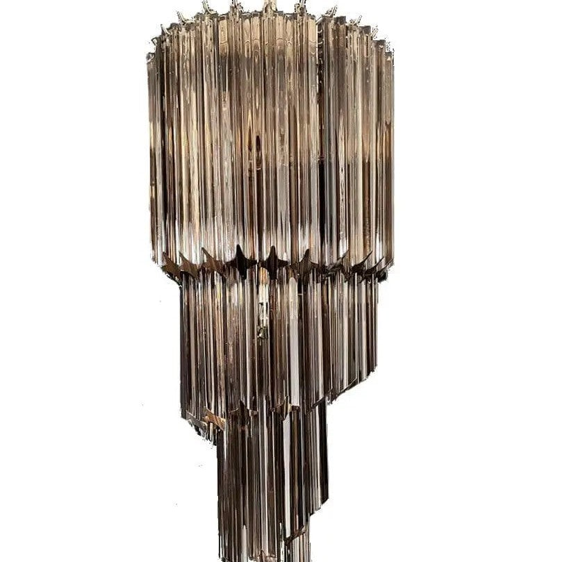 Murano Chandelier – Spiral – 54 prisms – Smoked